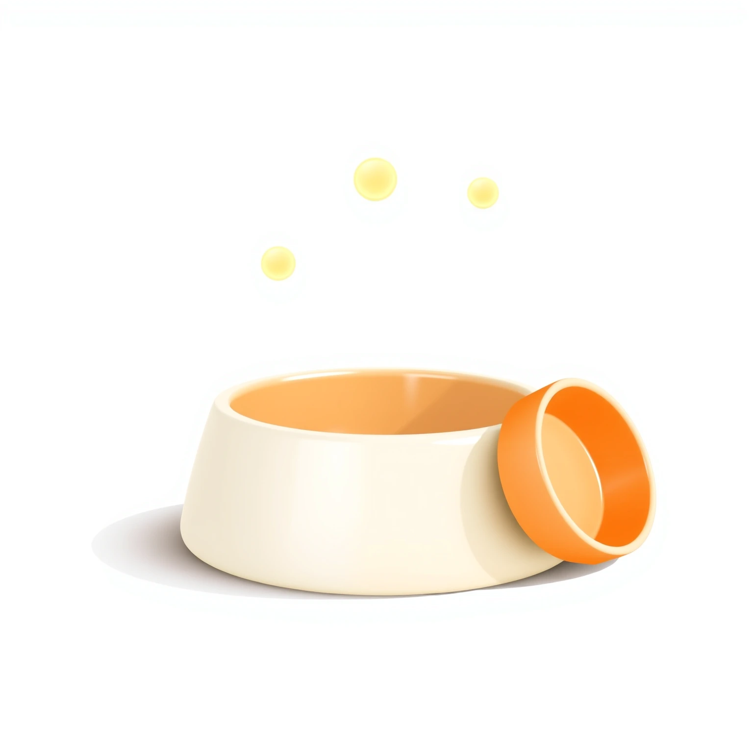 Illustrative dog and cat beside feeding bowls and measuring equipment